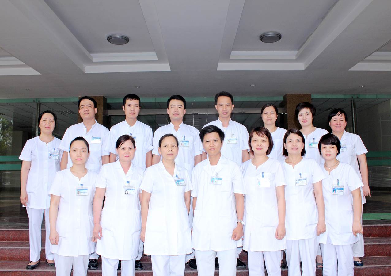 Group of medical staff standing together in a hospital setting