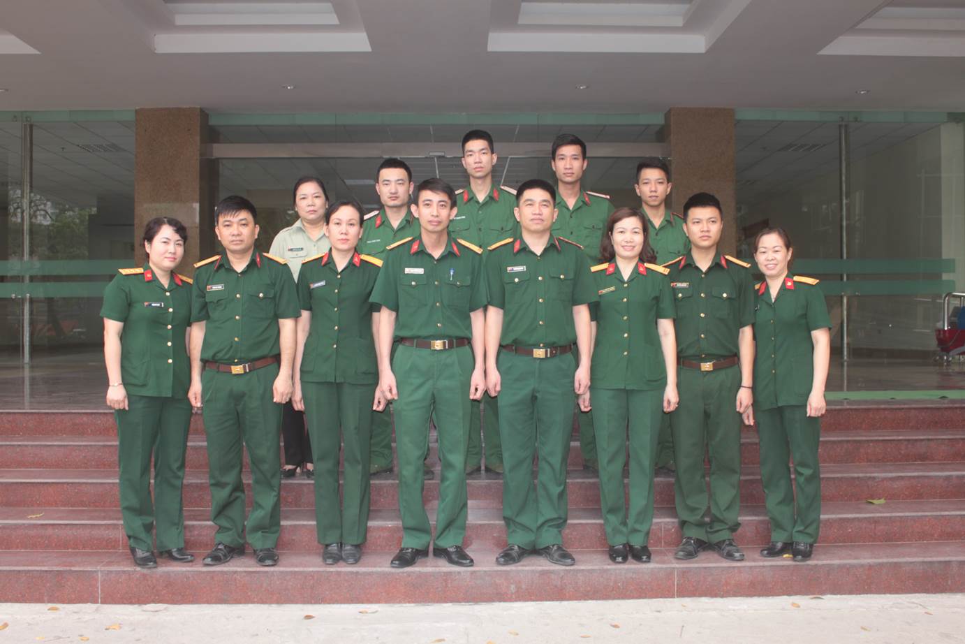 Group of medical staff standing together in a hospital setting