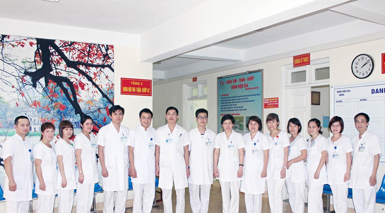 Group of medical staff standing together in a hospital setting