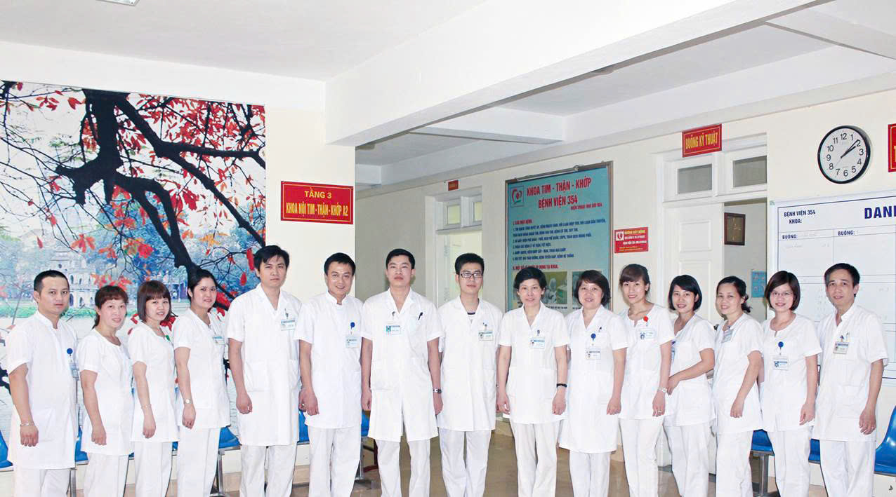 Group of medical staff standing together in a hospital setting